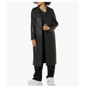 Terea Women's Everlee Vegan Leather Belted Coat size XXL NWT checking